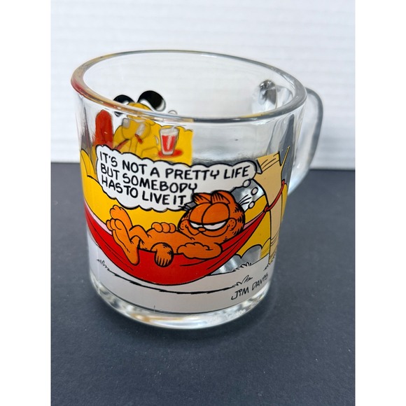 McDonald's Other - Vintage 1978 McDonalds Garfield Glass Mug Hammock Odie Jim Davis Collectible Cup